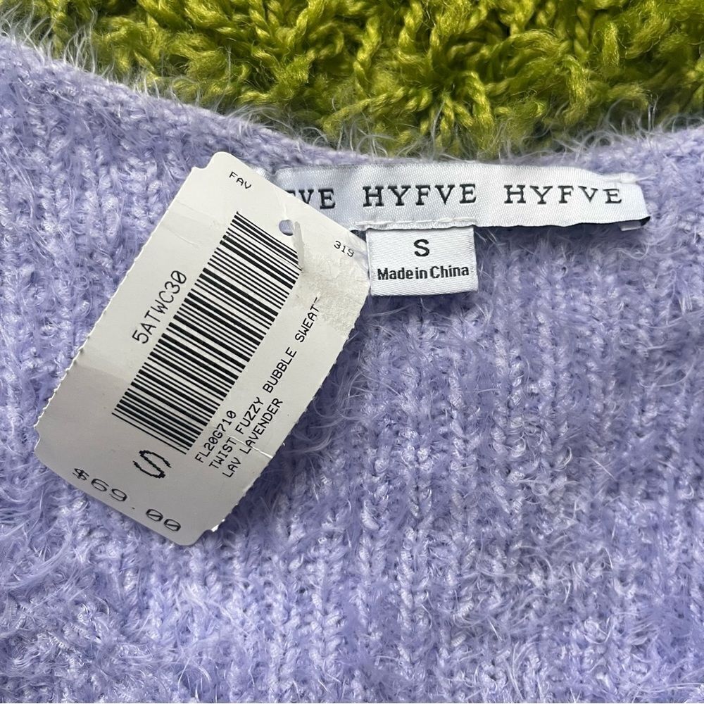 NWT CROP TOP FUZZY PURPLE SWEATER - Picture 3 of 13